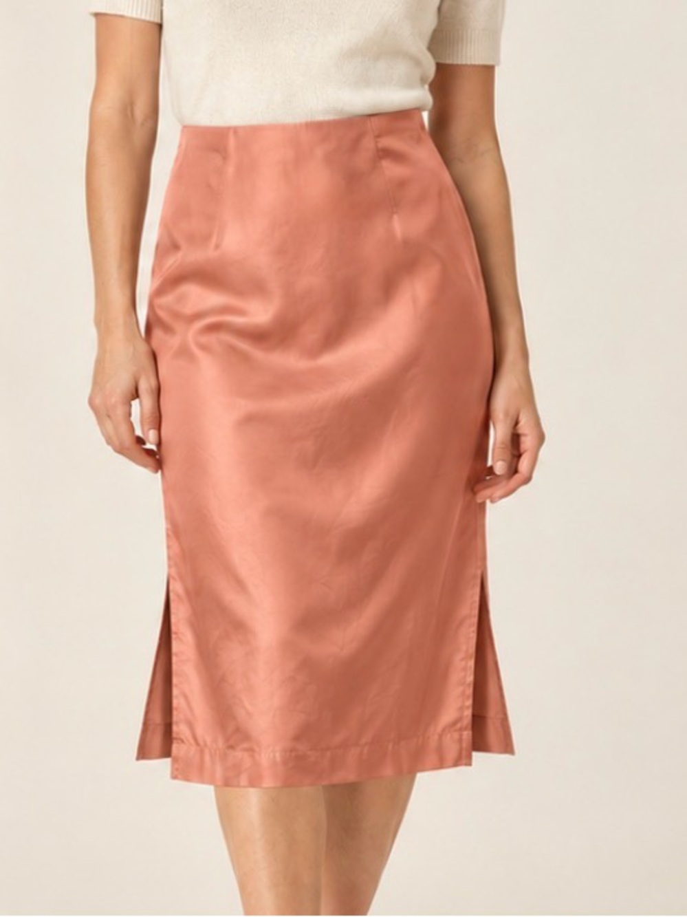 J.Crew Collection Silk Midi Skirt, Dusty Coral, Size 6, NWT